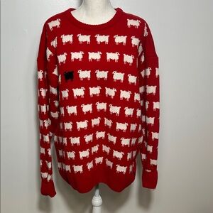 Warm & Wonderful Diana Edition Red Sheep Pattern Sweater XL